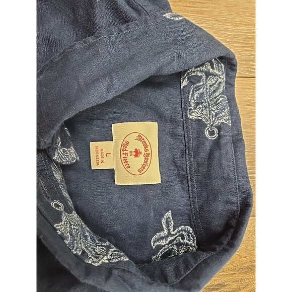 Brooks Brothers Red Fleece Ladies Linen Button Up Shirt Navy Mermaid Anchor  L - Picture 5 of 10